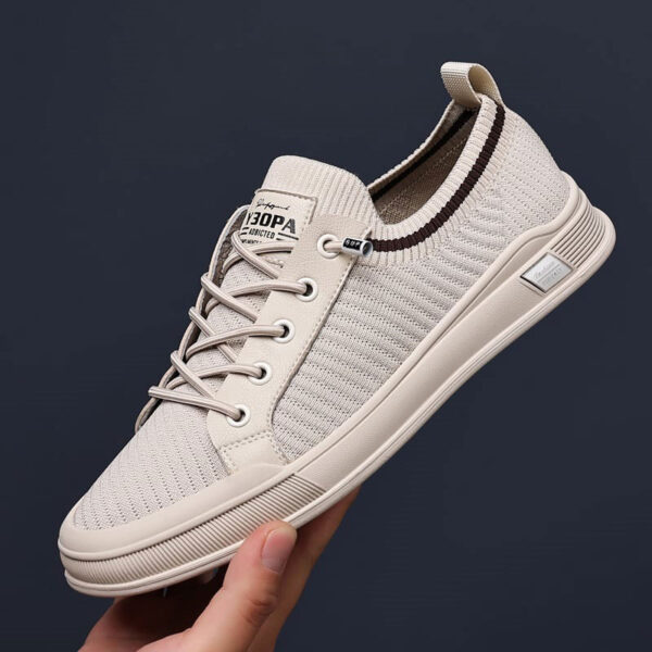 Men casual sneakers shoes Beige Color - Image 2