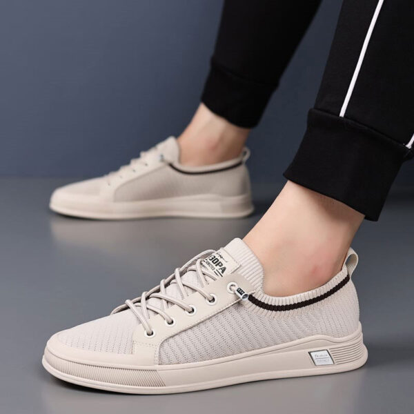 Men casual sneakers shoes Beige Color - Image 4